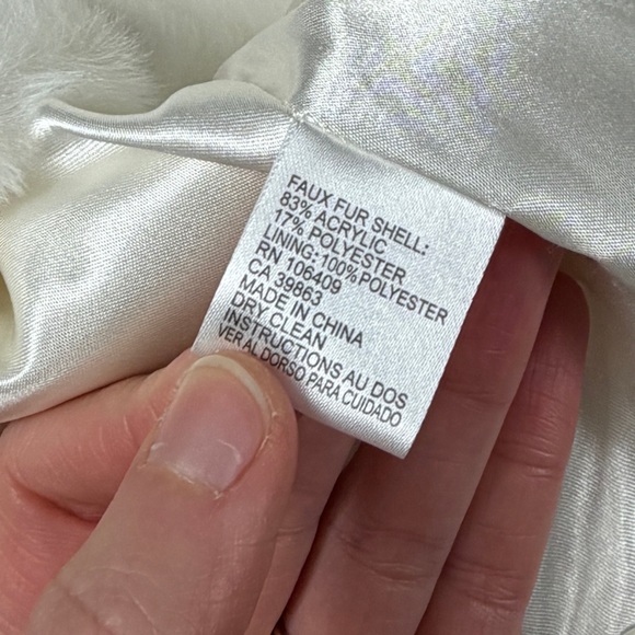 NWT Tahari Winter White Short Faux Fur Cropped Coat Womens XL Shrug Teddy Jacket - Picture 6 of 10